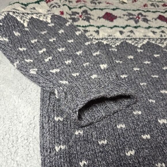 Hand Knit Wool Grandpa Sweater Mens L Safari Travel Chunky Vtg Banana Republic - Picture 6 of 11